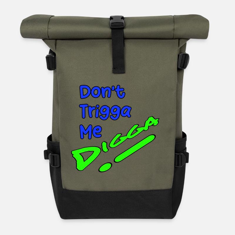 Dont Trigga Me DigiGo Neon Design - Roll Top Backpack - olive/black