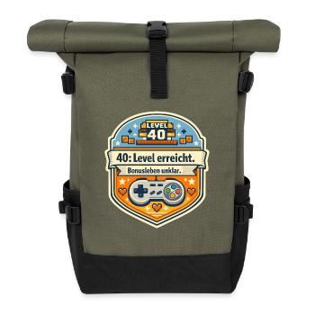 40 Level erreicht – Bonusleben unklar - Rolltop Rucksack - Olive/Schwarz - Vorne