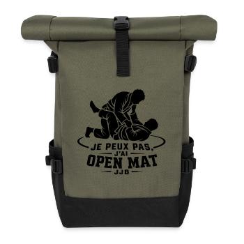 I can't I have Open Mat – BJJ BJJ - Roll Top Backpack - olive/black - Front