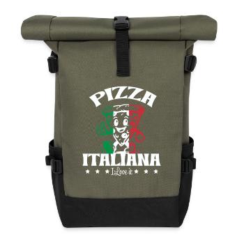 J’adore la pizza - Sac à dos roll top - olive/noir - Devant
