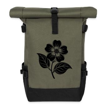 Dogwood Flower - Roll Top Backpack - olive/black - Front