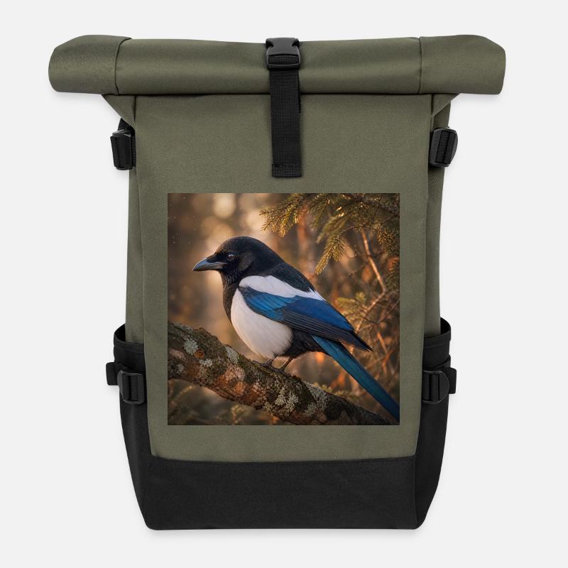 Skaten im Wald - Rolltop Rucksack - Olive/Schwarz