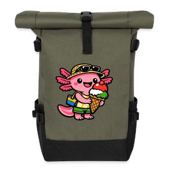 Créature de Glace Ensoleillée avec Chapeau - Sac à dos roll top - olive/noir - Devant
