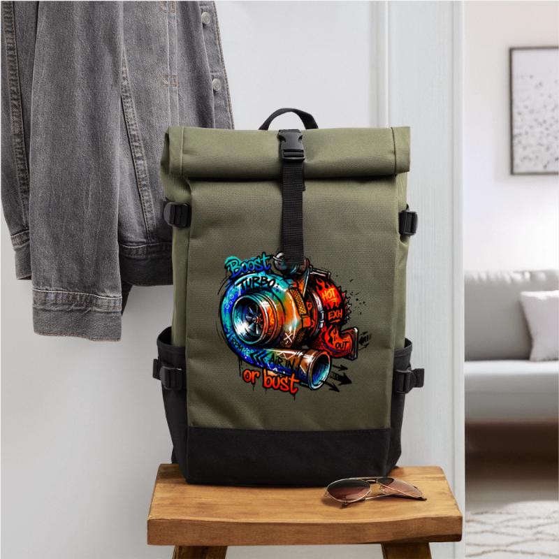 Turbo-Boost oder Bust Rolltop Rucksack