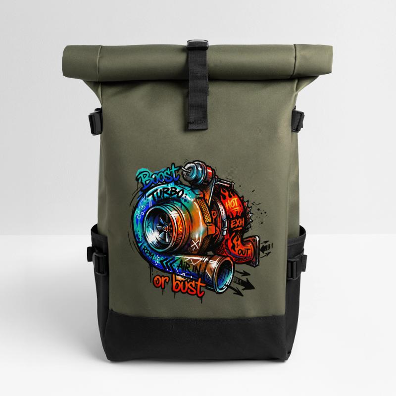 Turbo-Boost oder Bust Rolltop Rucksack