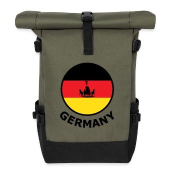 Demi-cercle du drapeau du wagon de l’Allemagne impériale - Sac à dos roll top - olive/noir - Devant