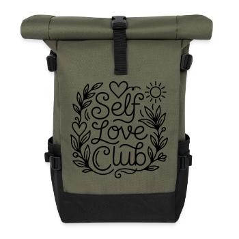Self love - Roll Top Backpack - olive/black - Front
