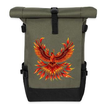 Phoenix Fire Bird - Roll Top Backpack - olive/black - Front