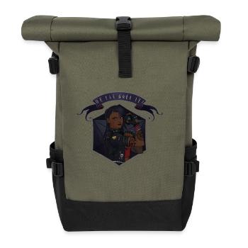 We can roll it! Black - Roll Top Backpack - olive/black - Front