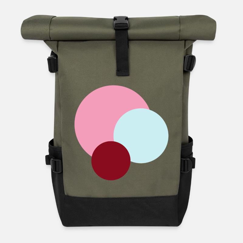 Planètes dans l’Univers Rose - Sac à dos roll top - olive/noir