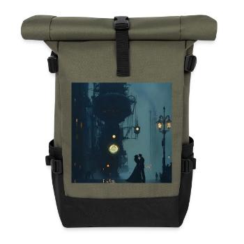 Steamboat romance in the fog - Roll Top Backpack - olive/black - Front