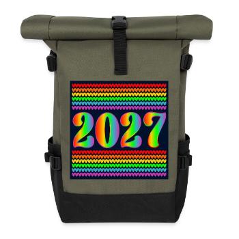 Rainbow Year 2027 - Roll Top Backpack - olive/black - Front