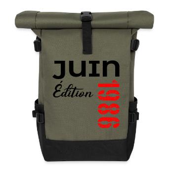 Juin 1986 - 40e anniversaire - Sac à dos roll top - olive/noir - Devant