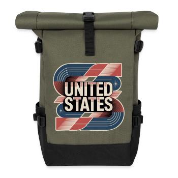 United States - Roll Top Backpack - olive/black - Front