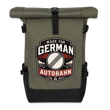 Made for German Autobahn - Rolltop Rucksack - Olive/Schwarz - Vorne