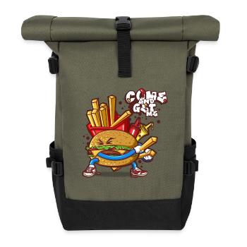Samurai Burger - Roll Top Backpack - olive/black - Front