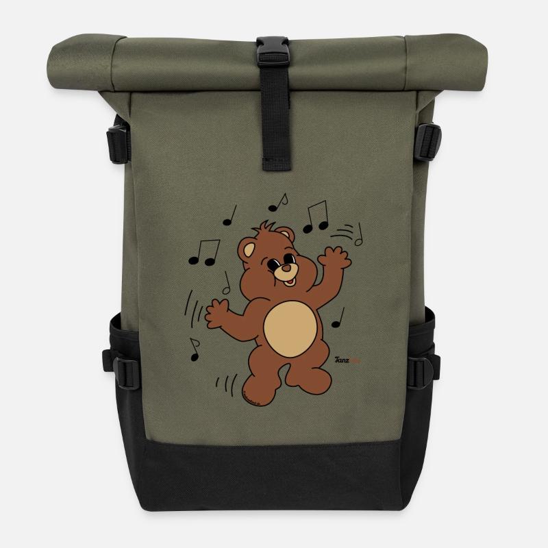 Tanzbär - Rolltop Rucksack - Olive/Schwarz