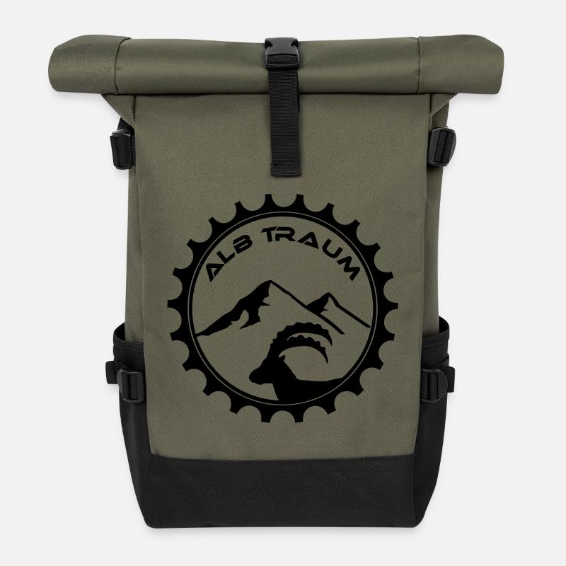 AlbTraum_BockAufBerg - Rolltop Rucksack - Olive/Schwarz