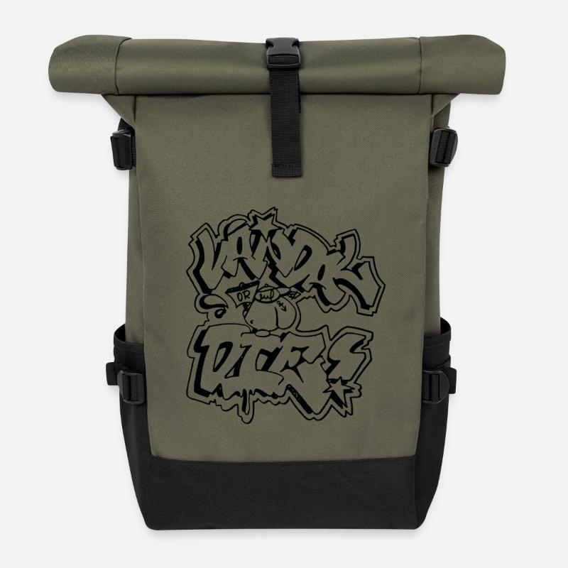 Vandal or die Black - Rolltop Rucksack - Olive/Schwarz