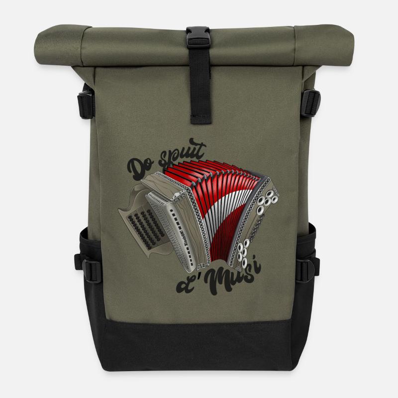 Do spuit d'Musi ZiachON! - Roll Top Backpack - olive/black