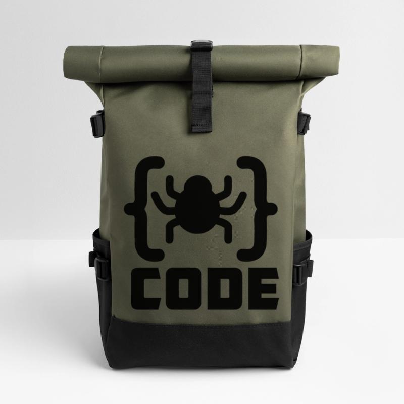 Spin logo shadow image spy software Roll Top Backpack