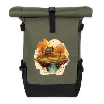 Herbstliche Landschaft - Rolltop Rucksack - Olive/Schwarz - Vorne