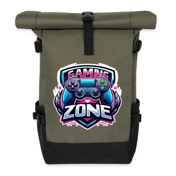 Gaming Zone - Controller Illustration - Rolltop Rucksack - Olive/Schwarz - Vorne