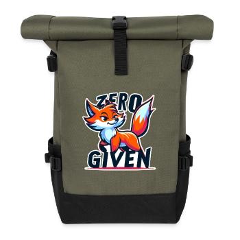 Zéro donné - Illustration de renard - Sac à dos roll top - olive/noir - Devant