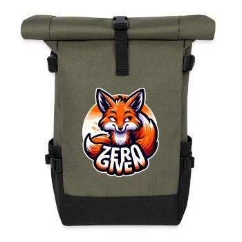 Zéro donné - Illustration de renard - Sac à dos roll top - olive/noir - Devant