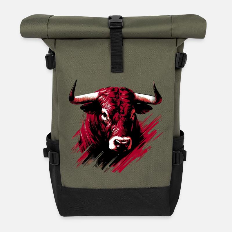 Stier - Rolltop Rucksack - Olive/Schwarz