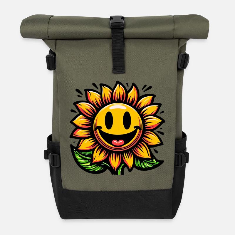 Tournesol - Sac à dos roll top - olive/noir