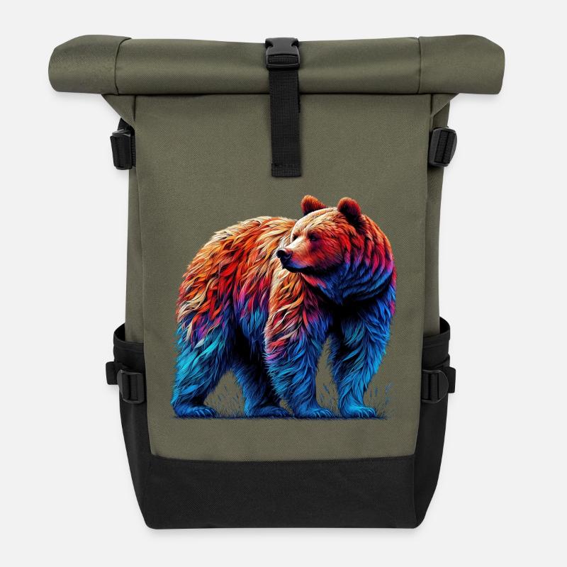 Bär - Rolltop Rucksack - Olive/Schwarz