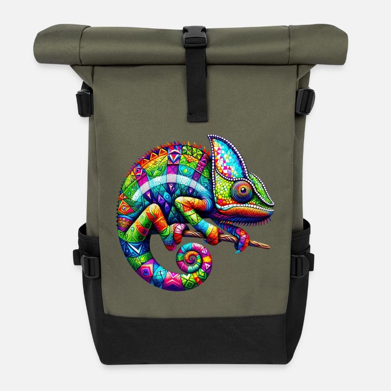 Chamäleon - Rolltop Rucksack - Olive/Schwarz