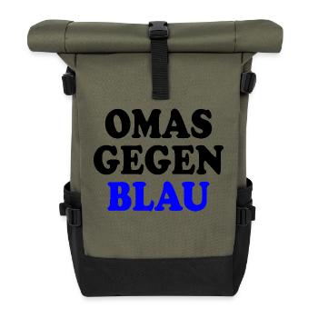 Omas gegen blau - Rolltop Rucksack - Olive/Schwarz - Vorne