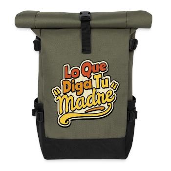 Whatever your mother says - Roll Top Backpack - olive/black - Front