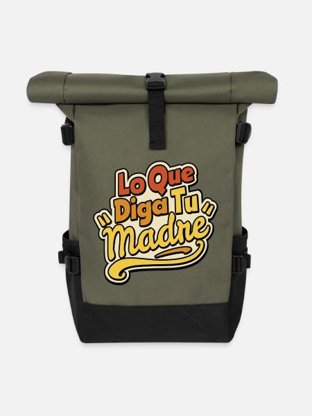 Whatever your mother says - Roll Top Backpack - olive/black