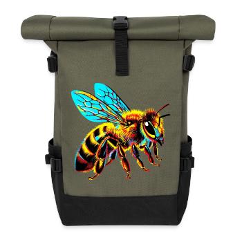 Bee - Roll Top Backpack - olive/black - Front