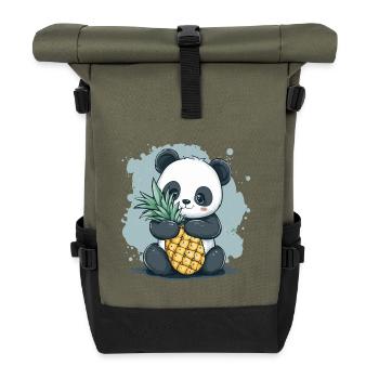 Panda et ananas - Sac à dos roll top - olive/noir - Devant