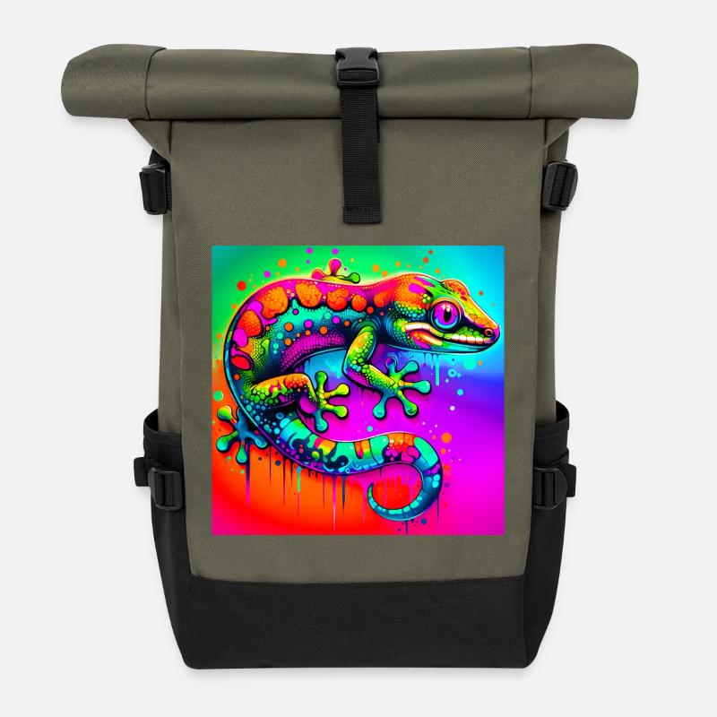 Gecko - Rolltop Rucksack - Olive/Schwarz