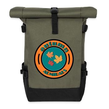Herbstlaub-Embleme - Rolltop Rucksack - Olive/Schwarz - Vorne