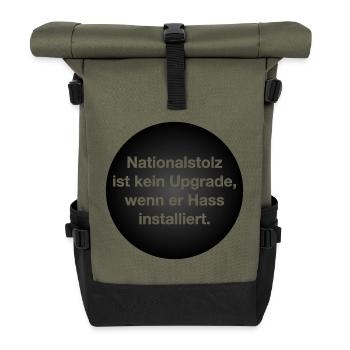 National pride is not an upgrade with hate - Roll Top Backpack - olive/black - Front