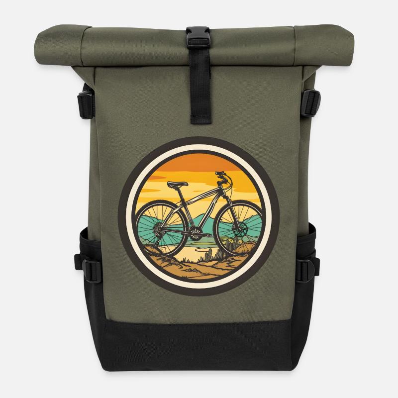 Mountainbiking Porträt - Rolltop Rucksack - Olive/Schwarz