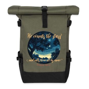Bible Verse Christian Religious - Roll Top Backpack - olive/black - Front