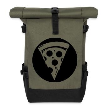 Pizza slice - Roll Top Backpack - olive/black - Front