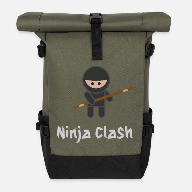 Ninja Fight Sport Bo - Rolltop Rucksack - Olive/Schwarz