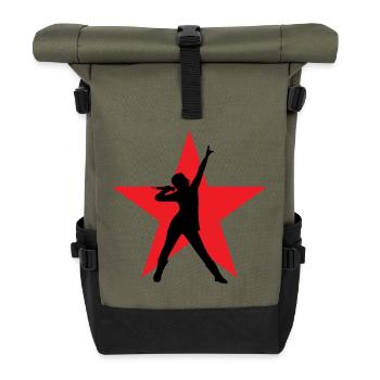 Singer - Singer - Song - Singing - Roll Top Backpack - olive/black - Front