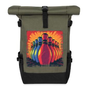 Bowling Vintage Style - Sac à dos roll top - olive/noir - Devant