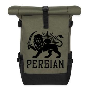 Persian Lion Persia Iran - Roll Top Backpack - olive/black - Front