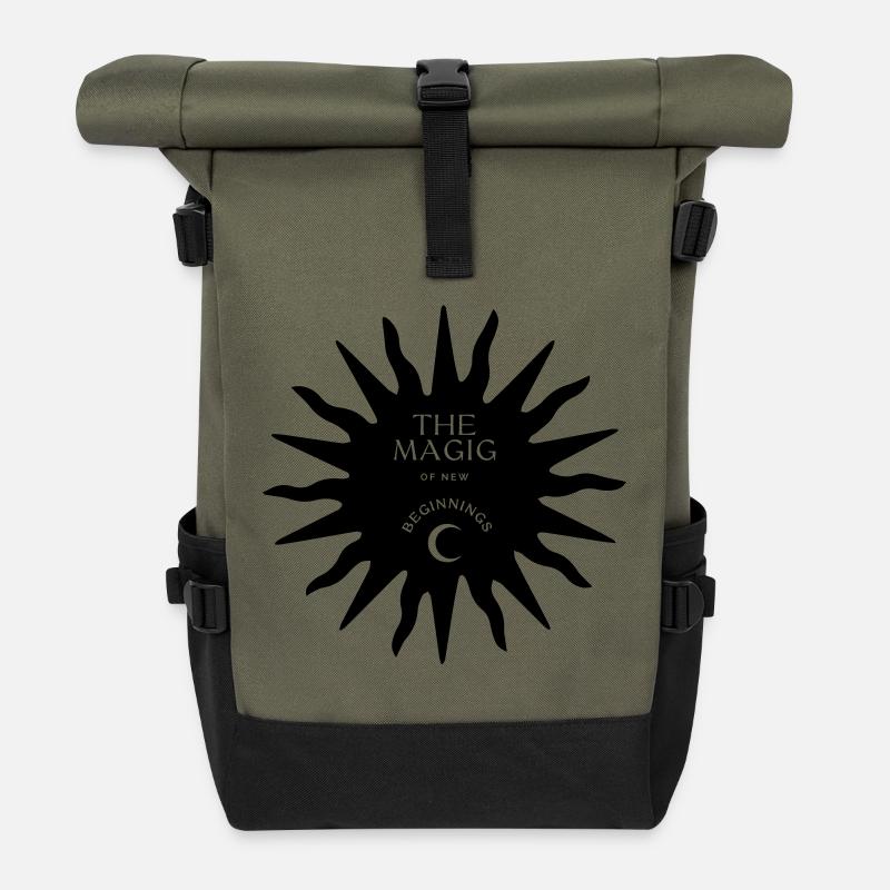 Magic of New Beginnings - Rolltop Rucksack - Olive/Schwarz