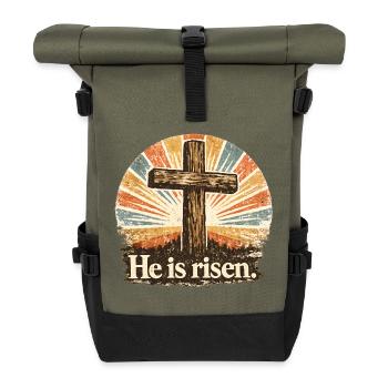 Il est ressuscité - Sac à dos roll top - olive/noir - Devant